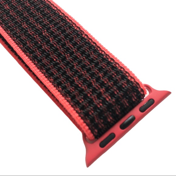 5/$20 NEW Crimson Red Black Nylon Sport Loop Band Apple Watch 38/40/41mm - Picture 4 of 9